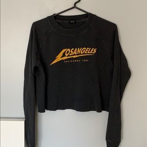 Brandy Melville Los Angeles black long sleeve top cropped sweater